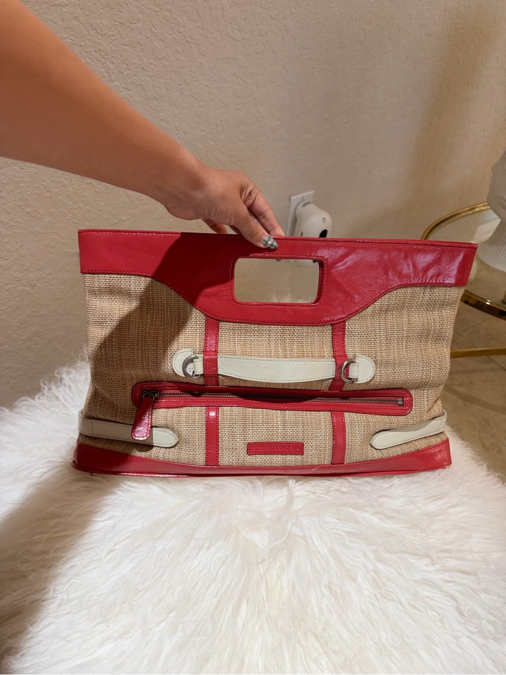BCBG Foldover Convertible Satchel Bag
